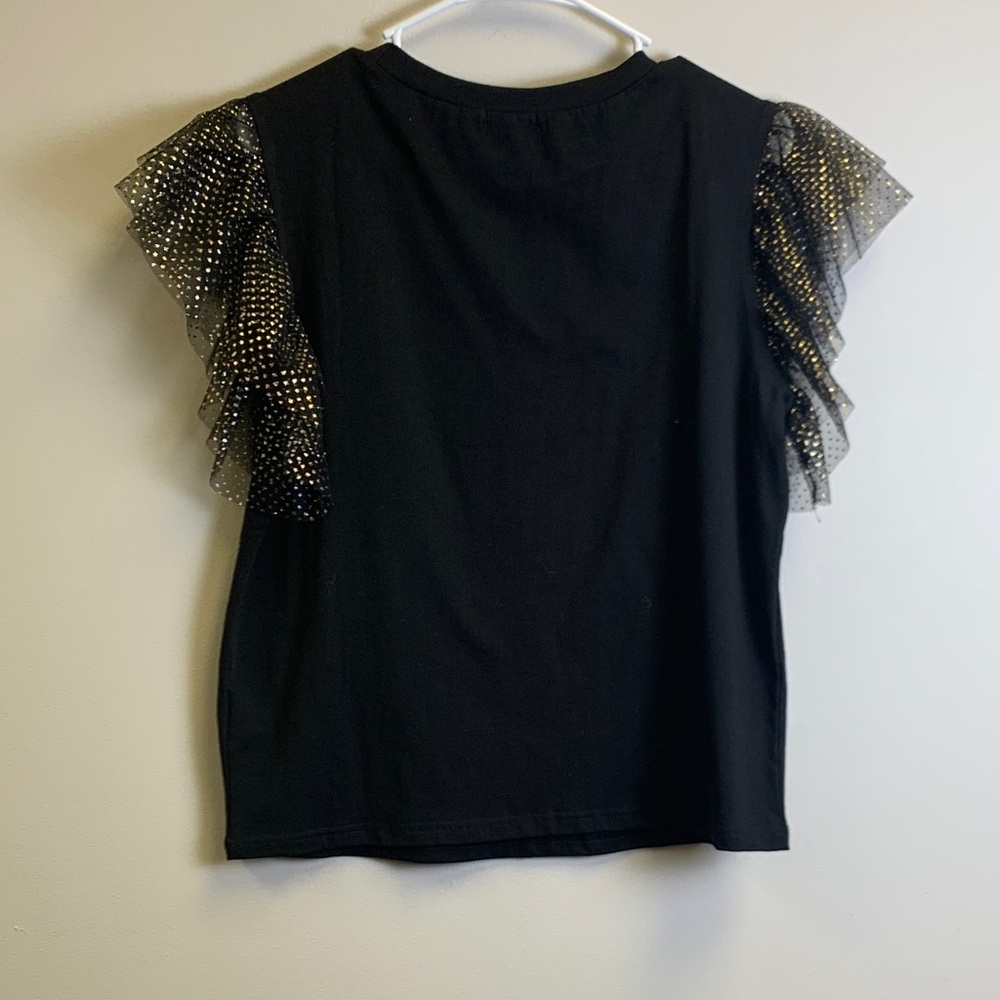 Elegant Black Top with Gold Star Accents - Picture 5 of 5